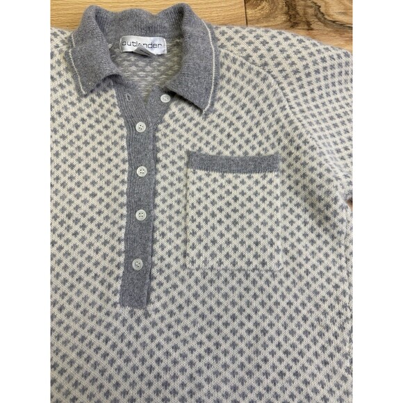 90s Y2K Outlander Studio Lambswool Angora Polo Buttons Streetwear Sweater Size M - Picture 4 of 11